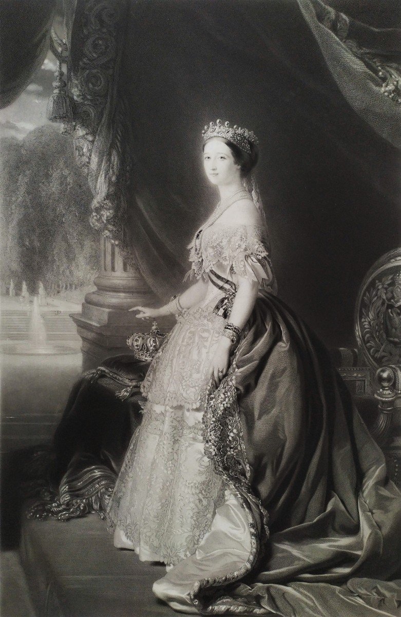 Engravings After Winterhalter Napoleon III And Empress Eugénie Etching Old Print-photo-2