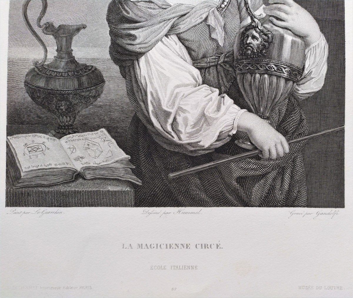 Orientalist Etching Engraving The Sorceress Circe Armida Old Print By Mauro Gandolfi -photo-2