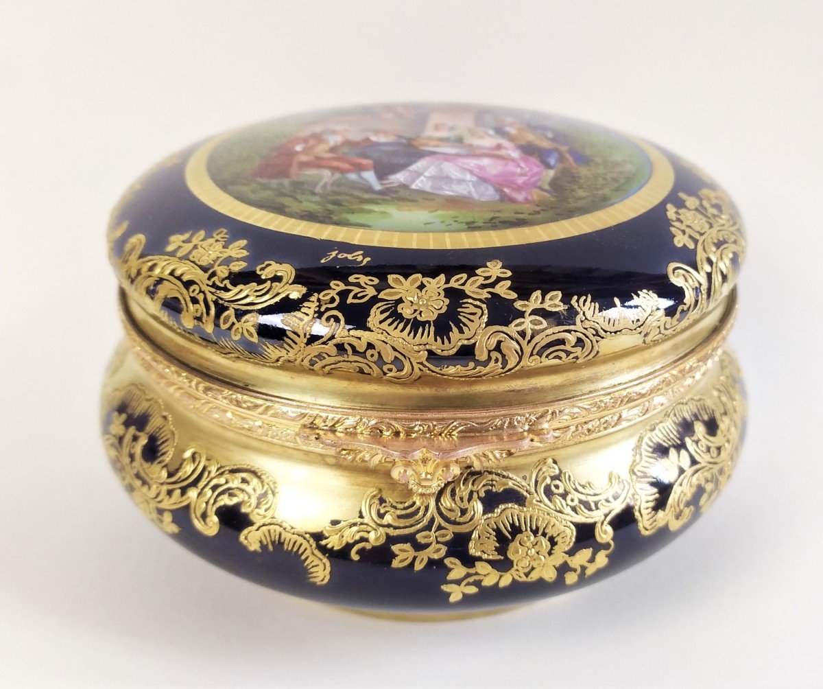 Hand Painted Jewelry Box Limoges Porcelain 19th Century -photo-2