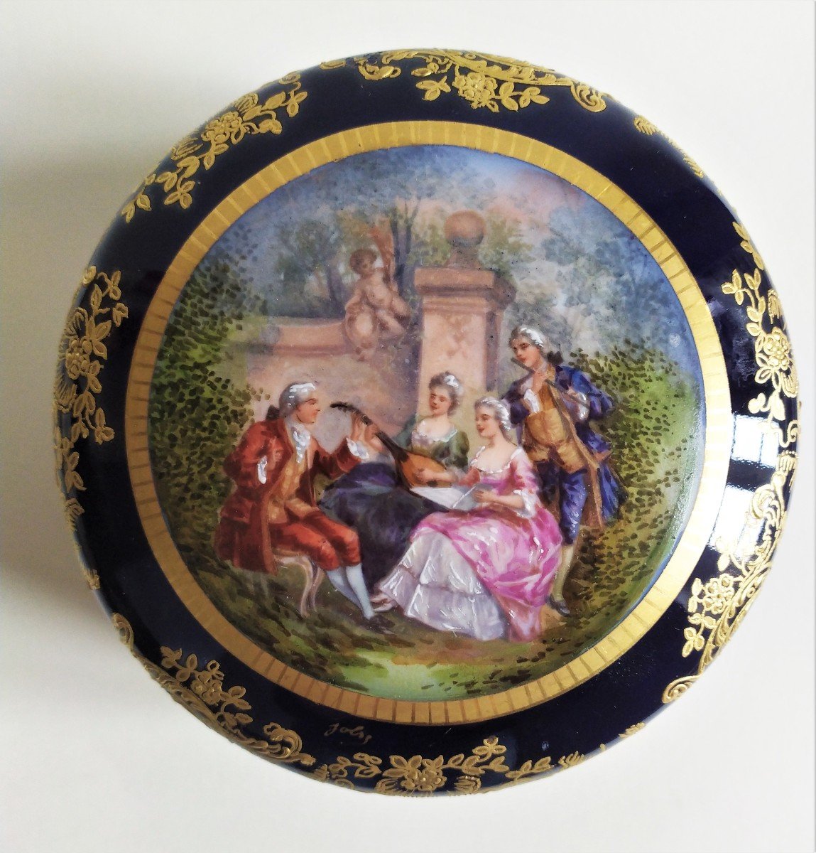 Hand Painted Jewelry Box Limoges Porcelain 19th Century -photo-2