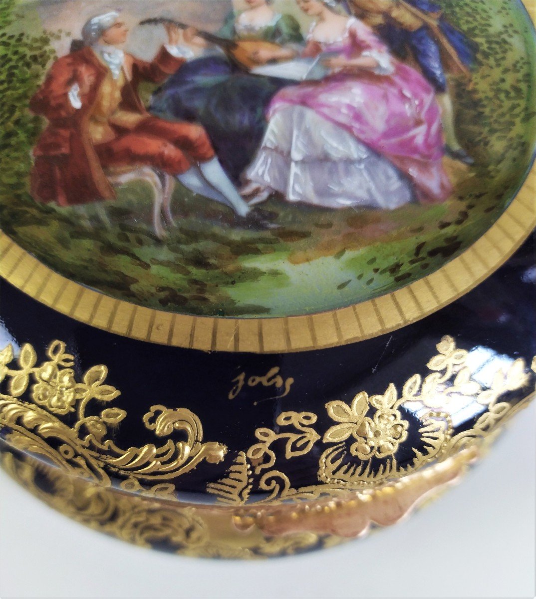 Hand Painted Jewelry Box Limoges Porcelain 19th Century -photo-3