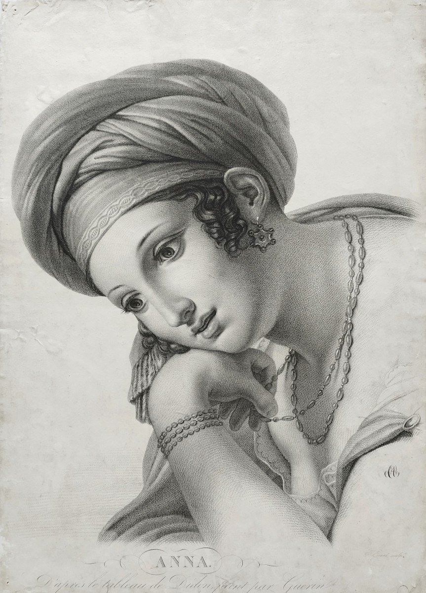 Anna Woman In The Oriental Style After The Painting Of Dido Painted By Guérin-photo-3