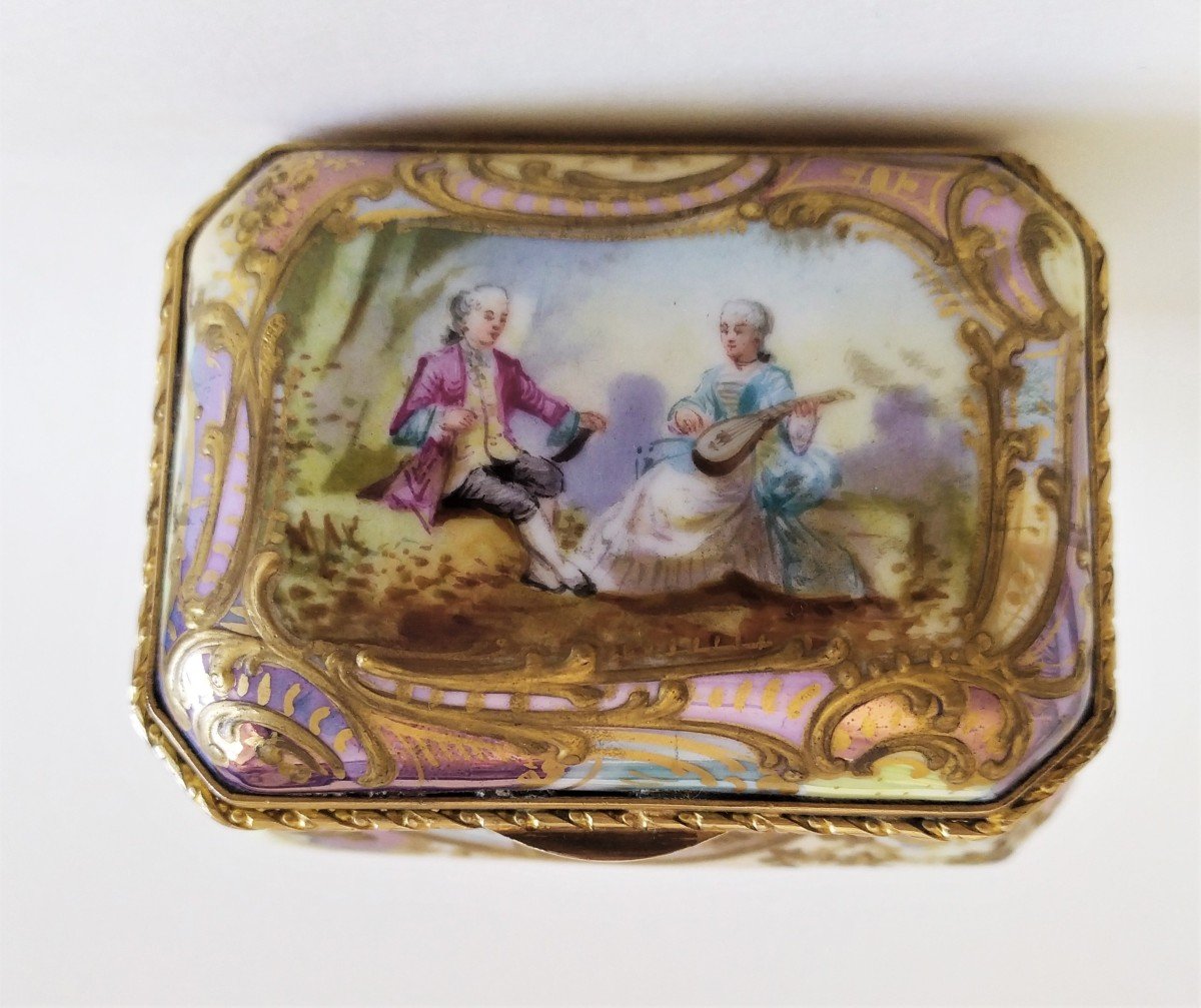 Antique Hand Painted Porcelain Jewelry Box-photo-1