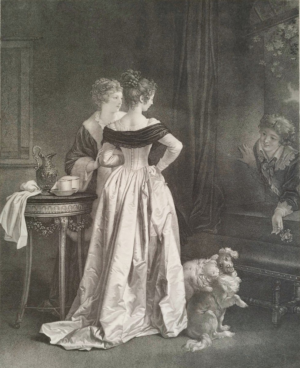 Engraving The Unexpected Bouquet Etching By Henri Gérard After Marguerite Gérard Old Print-photo-4