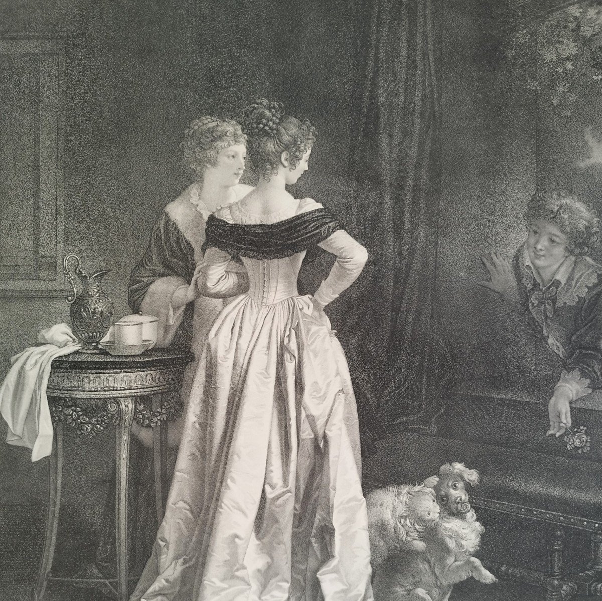 Engraving The Unexpected Bouquet Etching By Henri Gérard After Marguerite Gérard Old Print-photo-2