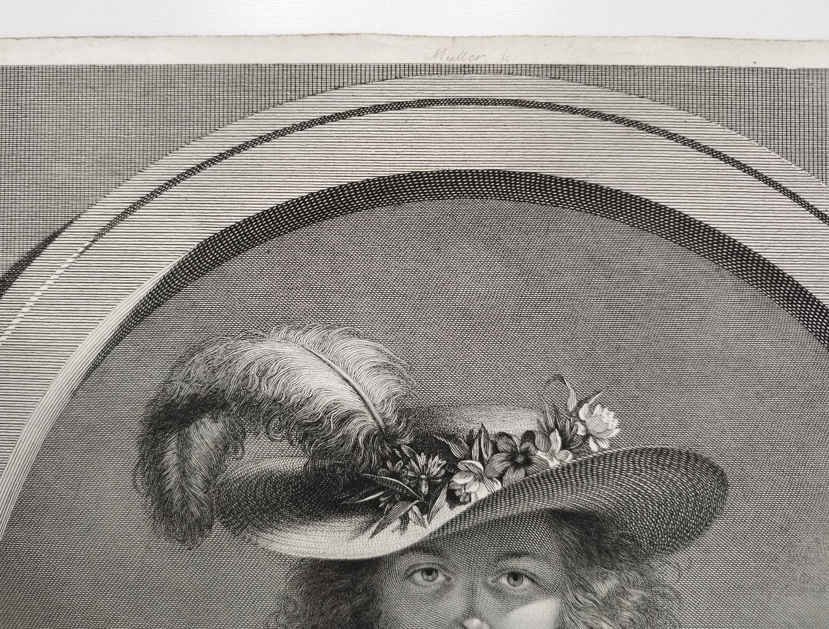 Etching Self-portrait Of Elisabeth Vigée Le Brun Engraved By Müller 19th C Old Print-photo-2