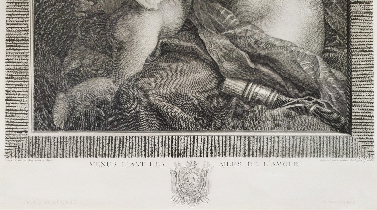 Venus Love Mythological Engraving After Elisabeth Vigée Le Brun  Etching 19th C Old Print-photo-2