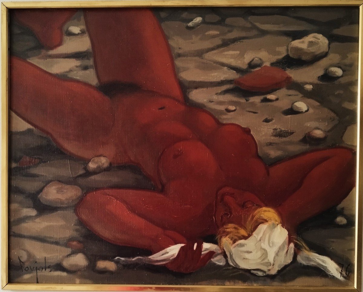 Oil Painting  Female Nude By French Painter Louis  Foujols 1976-photo-3