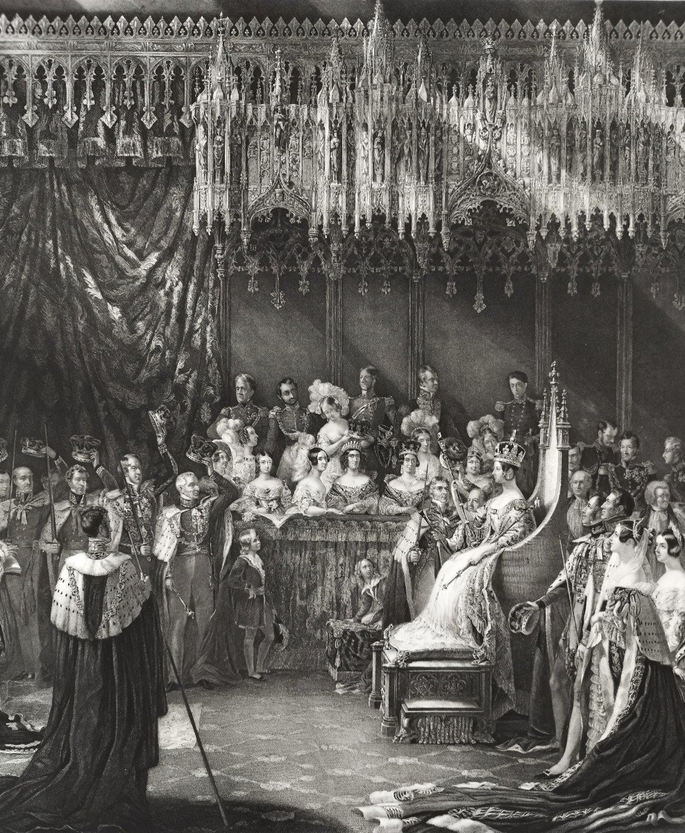 Gravure Le Couronnement De Sa Majesté La Reine Victoria d'après  George Hayter-photo-2