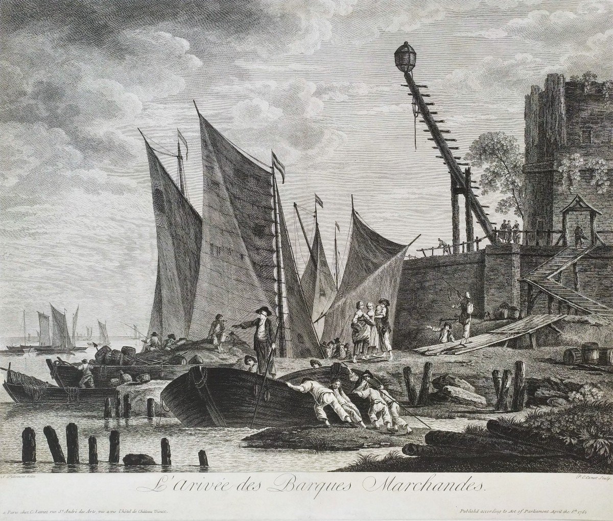 Etching 18th Century Engraving Seacape