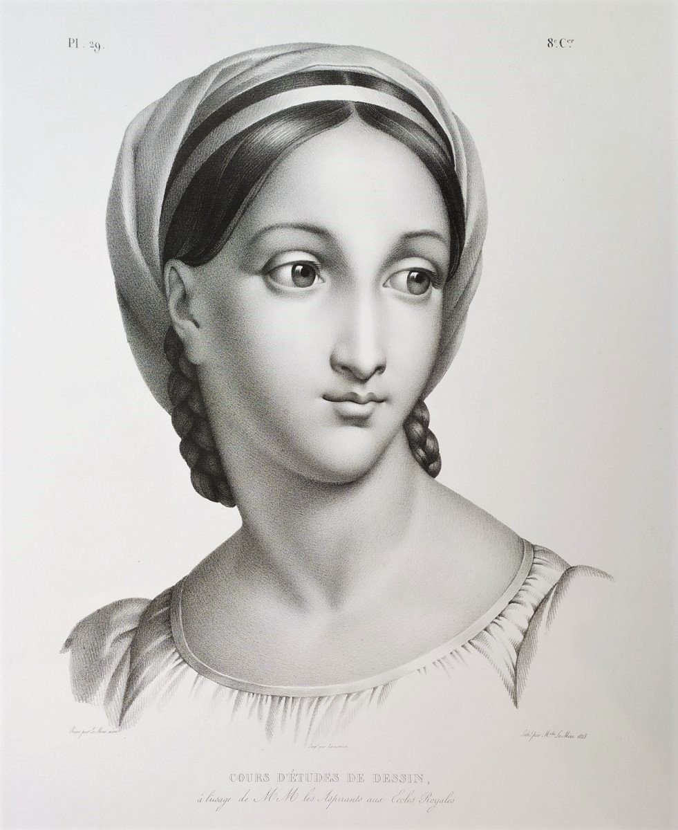 Lithograph After Le Mure Portrait Woman 