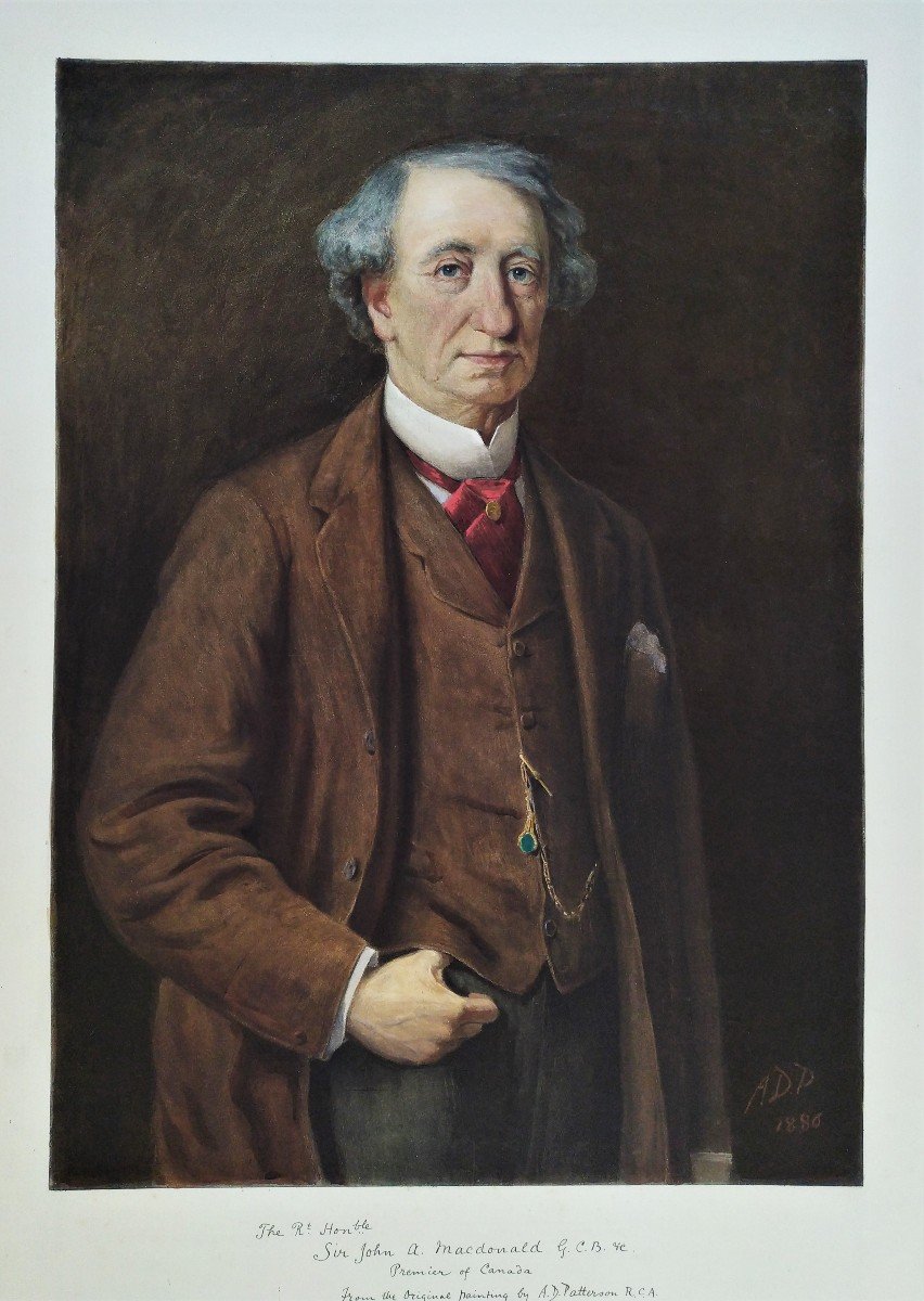 John Alexander Macdonald Prime Prime Minister Of Canada Historical Watercolored Photongravure-photo-3