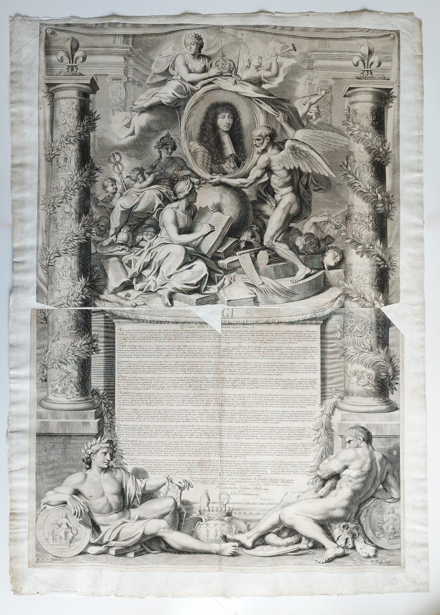 Diploma From The Sorbonne With The Effigy Of Louis XIV Engraved By F. Boilly 1663-photo-2