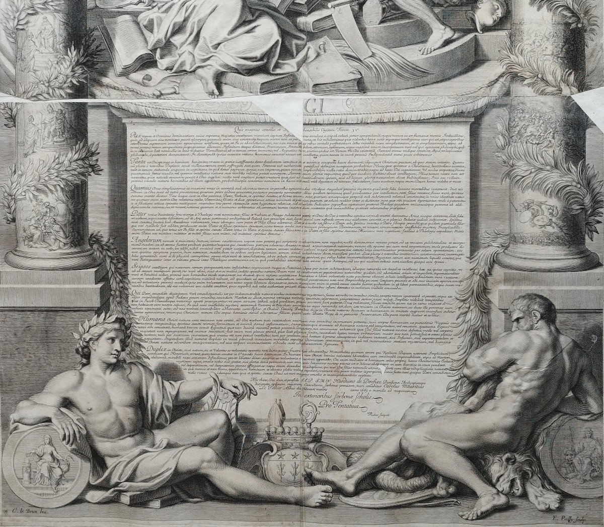 Diploma From The Sorbonne With The Effigy Of Louis XIV Engraved By F. Boilly 1663-photo-4