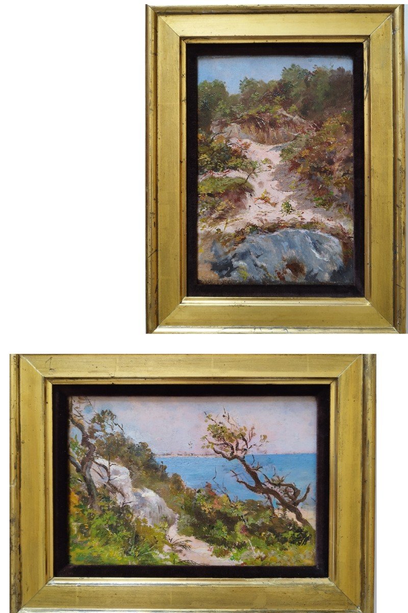 Oil Painting Mediterranean Landscape 19th C