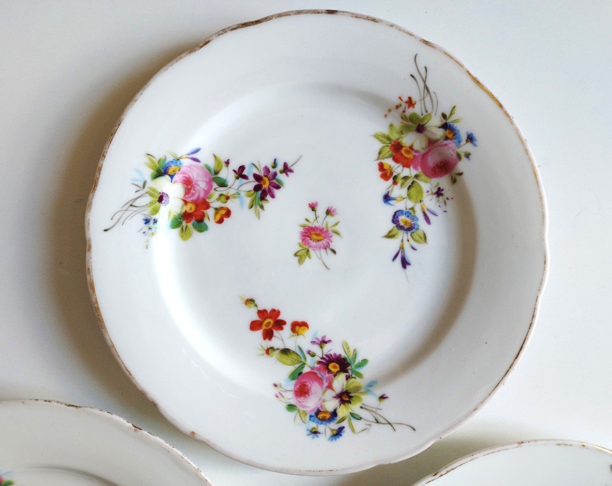 Hand Painted Porcelain Plates From Paris Pillivuyt 19th Century-photo-4