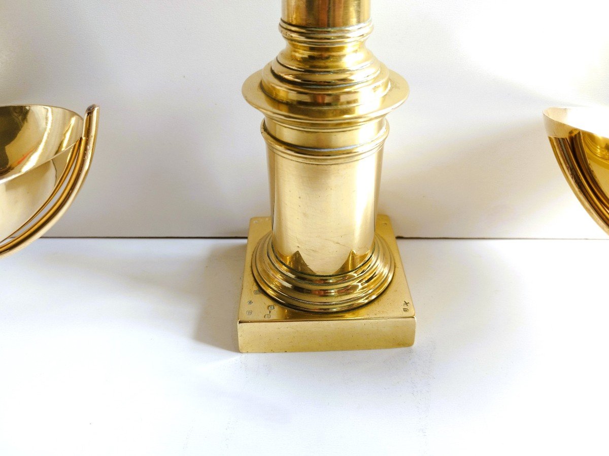 Old Scale In Bronze And Brass 19th C-photo-2