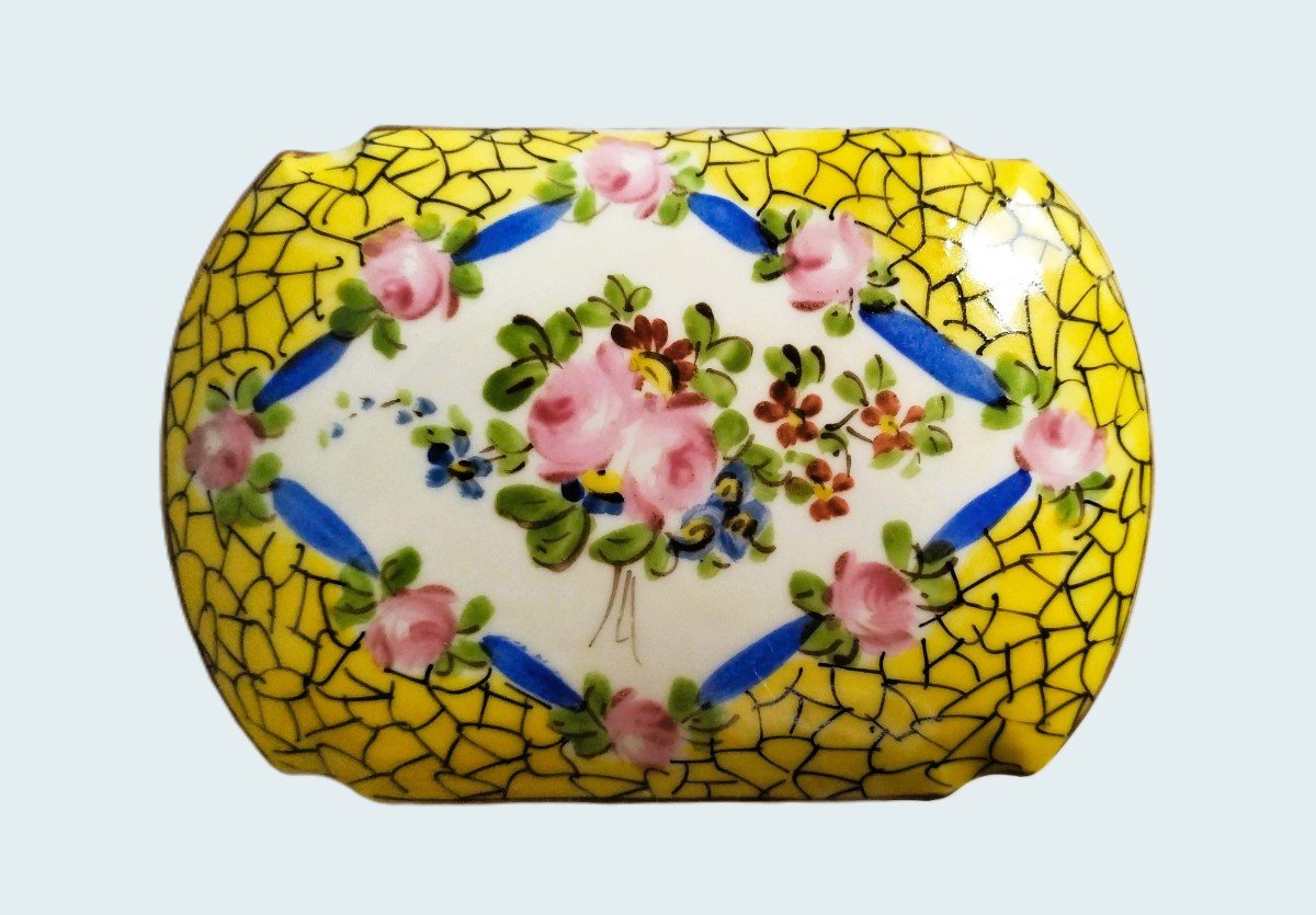 Antique Hand Painted Porcelain Candy Or Jewelry Box 19th C-photo-2