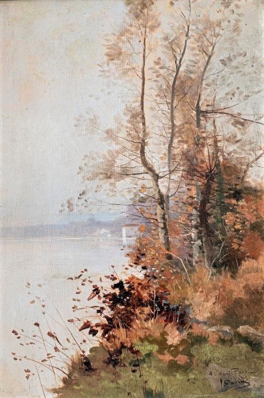 Oil Painting On Canvas Autumn Landscape 19th Century-photo-2