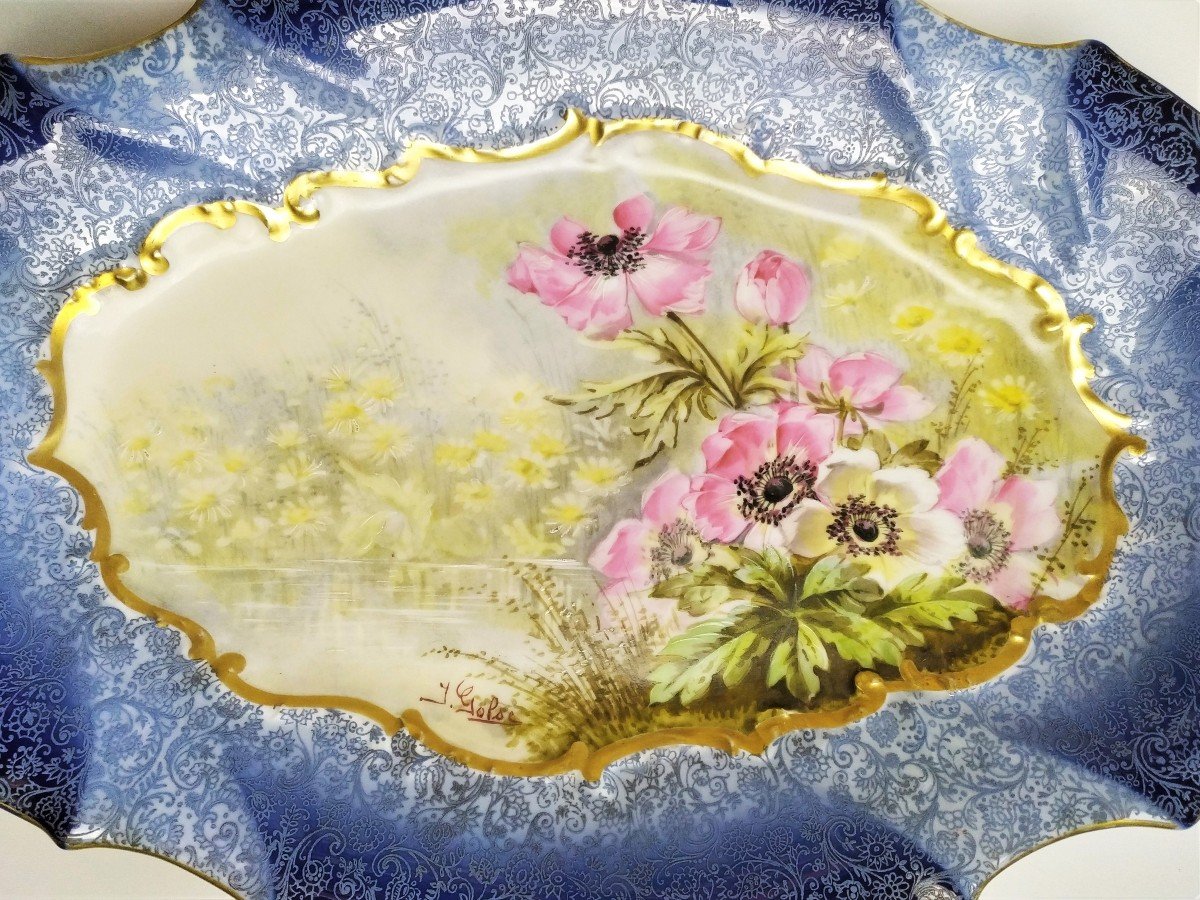 Limoges Porcelain Hand Painted Signed Dish 1915-photo-2