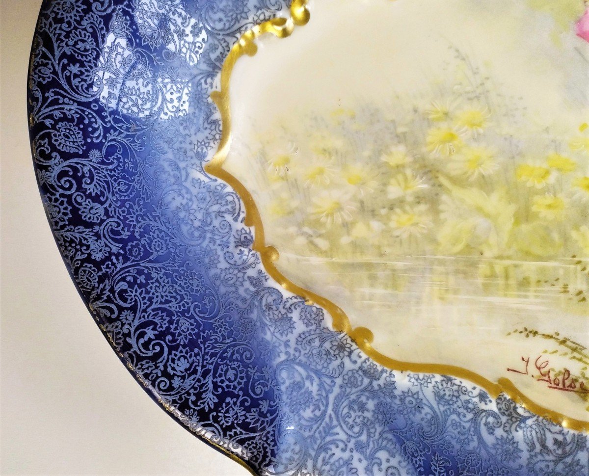 Limoges Porcelain Hand Painted Signed Dish 1915-photo-4