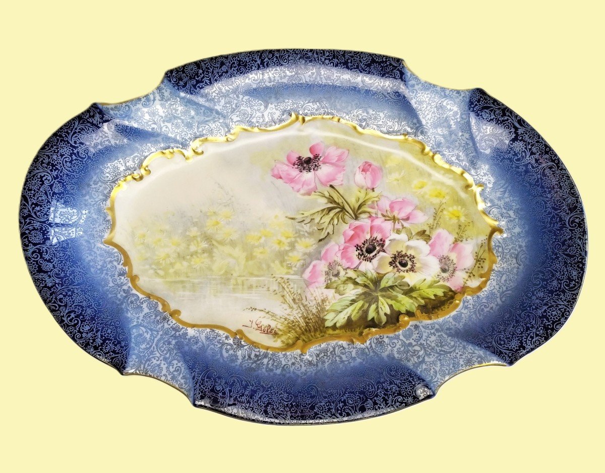 Limoges Porcelain Hand Painted Signed Dish 1915