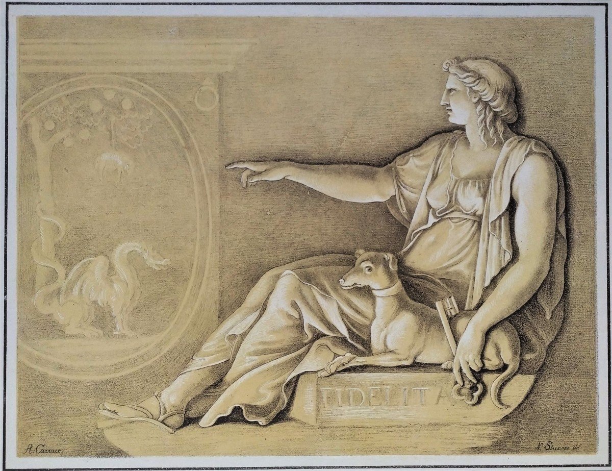 Fidelitas Lithographie Allégorique De Johann Nepomuk Strixner XIXème