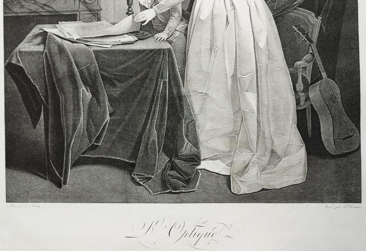 l'Optique Portrait Louise Danton Et  Antoine Danton Gravure d'Après Boilly-photo-1