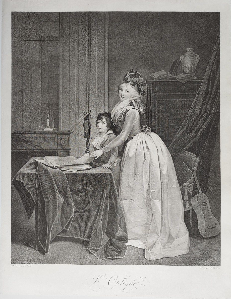 l'Optique Portrait Louise Danton Et  Antoine Danton Gravure d'Après Boilly