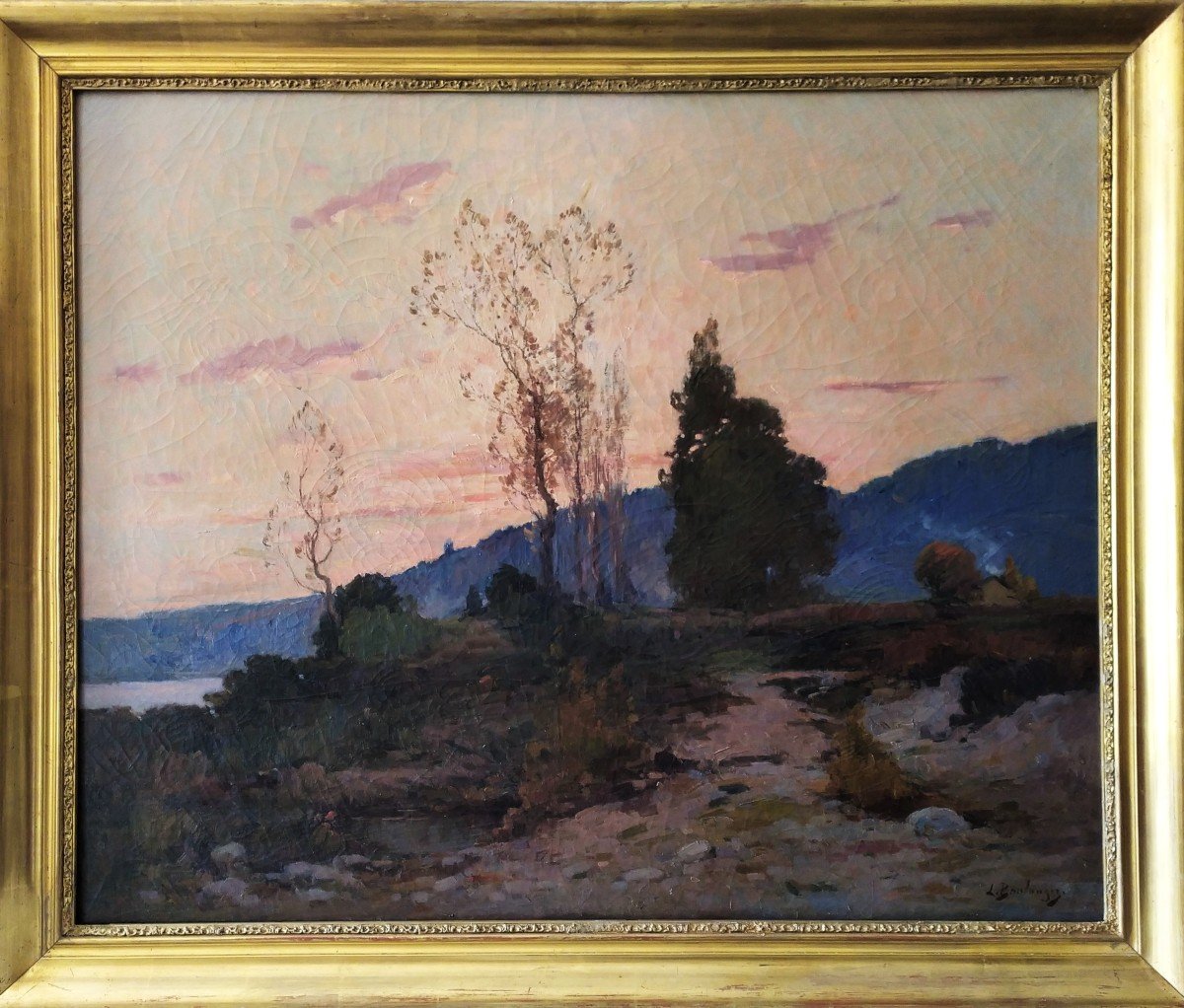 Oil Painting Landscape Of Bugey By Boulanger René-louis 19 Th C-photo-3