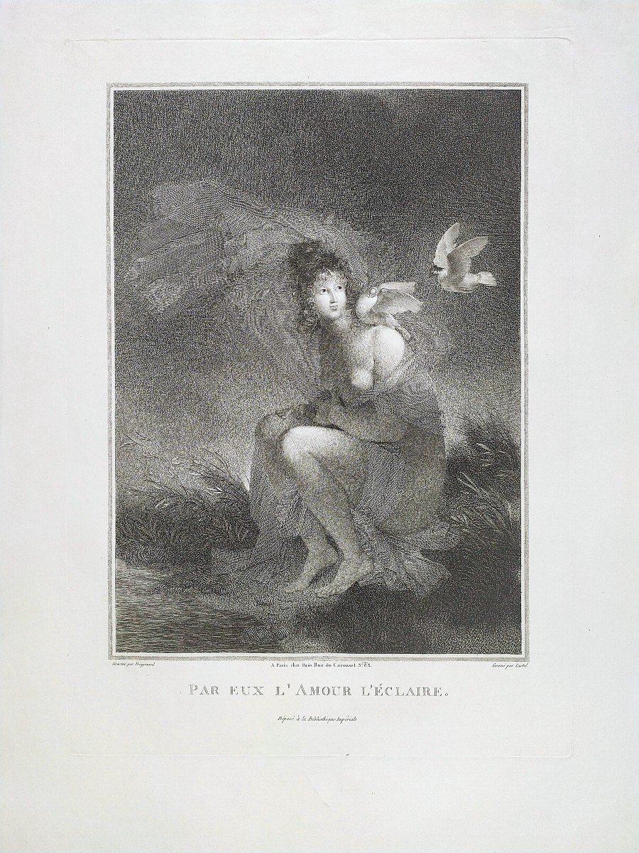 Nu Gravure Néo-classique Femme Nue d'Après Fragonard 19ème-photo-3