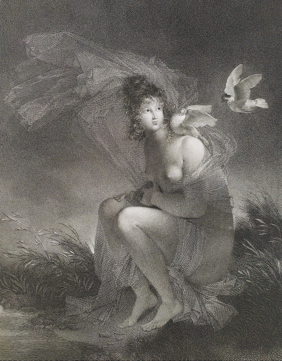 Nu Gravure Néo-classique Femme Nue d'Après Fragonard 19ème-photo-2