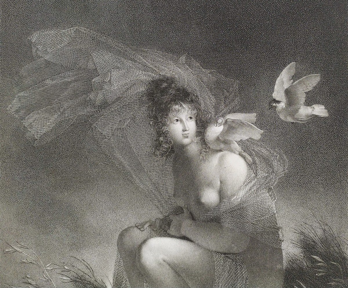 Nu Gravure Néo-classique Femme Nue d'Après Fragonard 19ème-photo-3