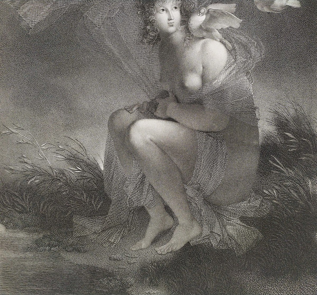 Nu Gravure Néo-classique Femme Nue d'Après Fragonard 19ème-photo-4