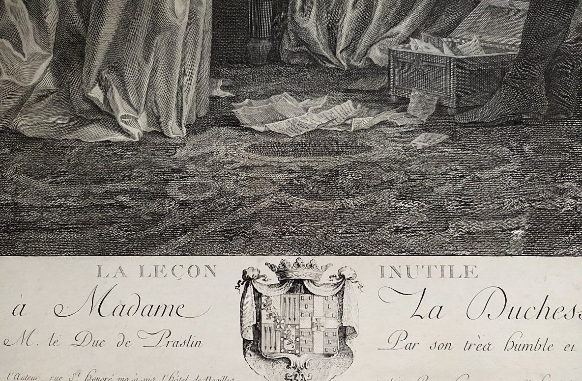 Gravure Ancienne Romantique 18ème La Leçon Inutile Gravé Par Helman d'Après Leprince-photo-6