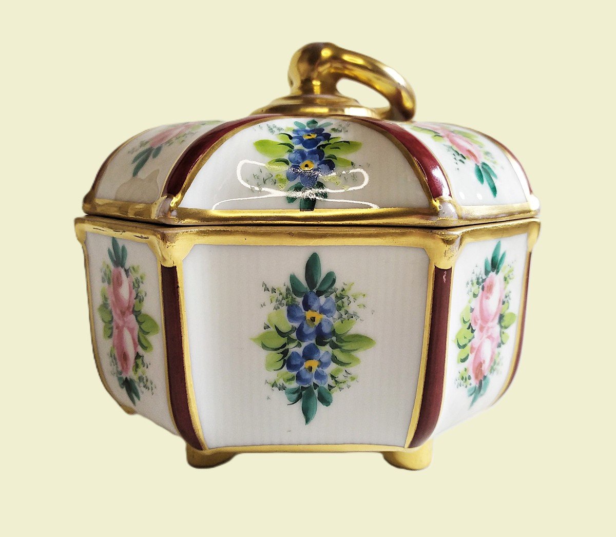 Limoges Coffret Bonbonnière En Porcelaine Peinte-photo-2