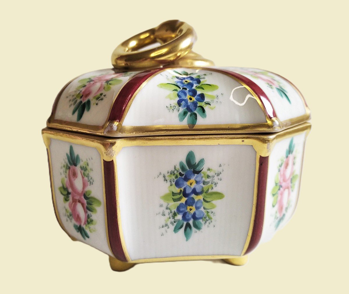 Limoges Coffret Bonbonnière En Porcelaine Peinte-photo-4