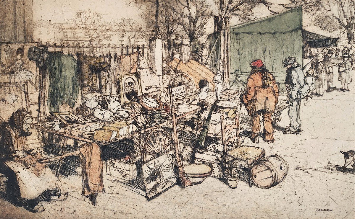 Gravure La Brocante  Par Armand Coussens -photo-4