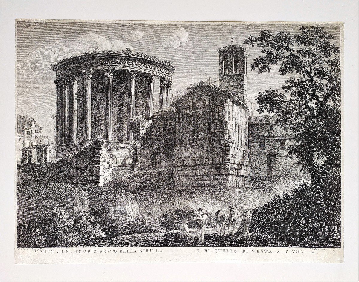  Italie Rome Temple Sybille Gravure Ancienne 18ème Architecture-photo-2