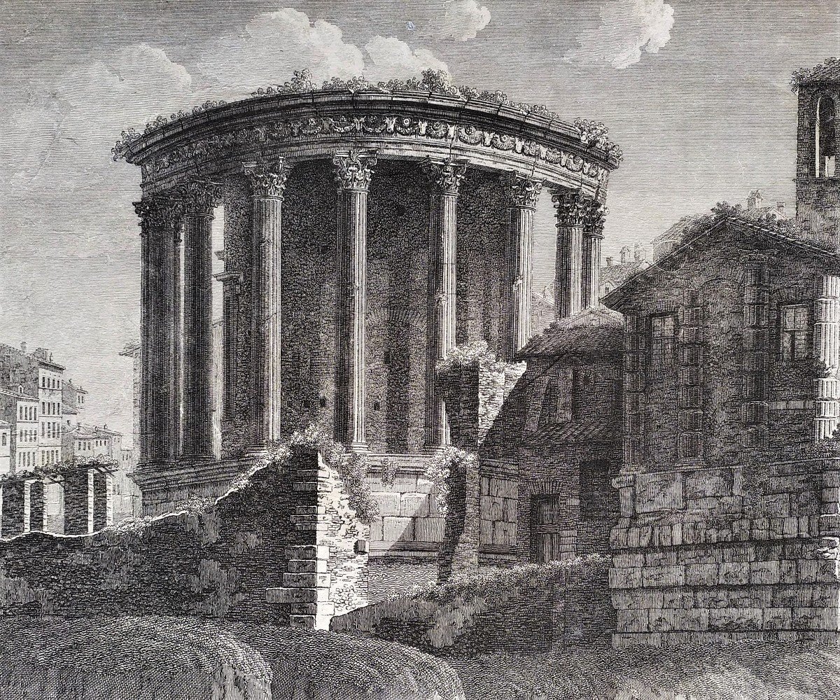  Italie Rome Temple Sybille Gravure Ancienne 18ème Architecture-photo-5