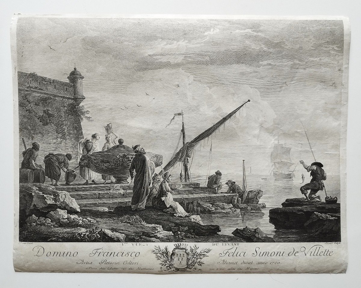 Gravure Ancienne Marine 18ème d'Après Vernet-photo-2