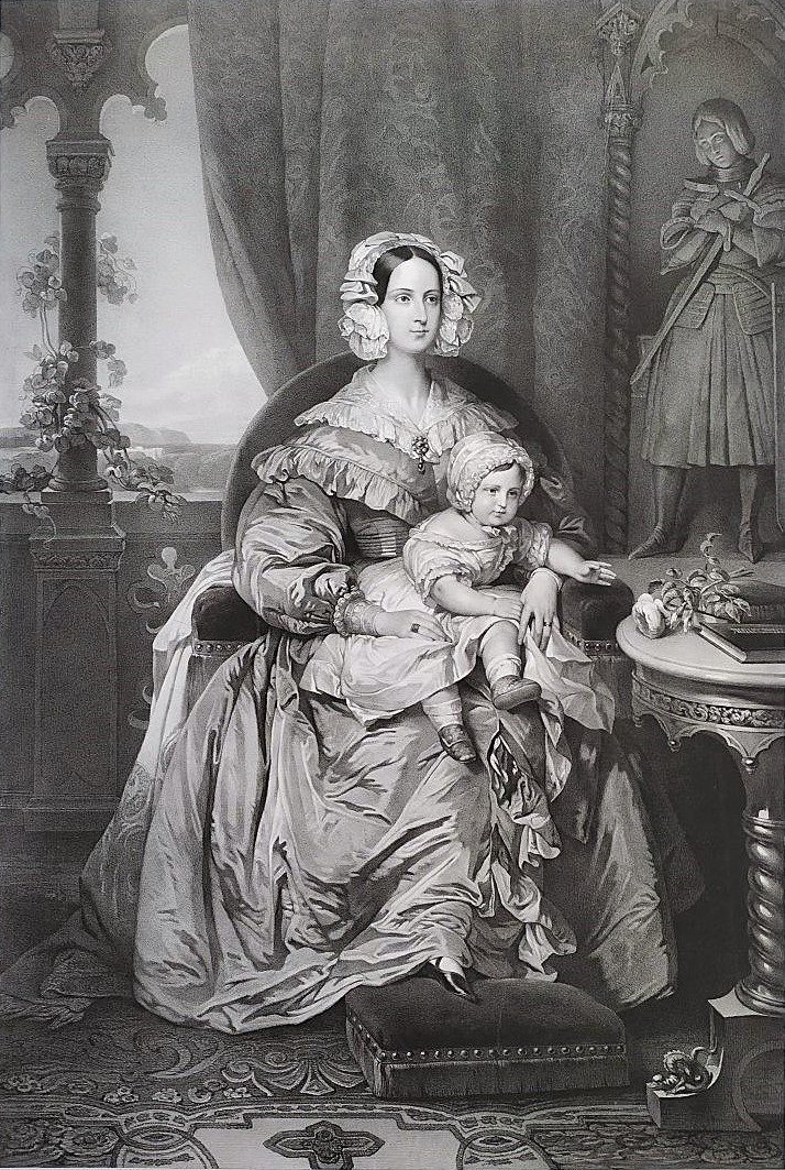 Marie d'Orleans Lithograph By Henri Grévedon After Winterhalter Royal Family Old Print 19th C-photo-2