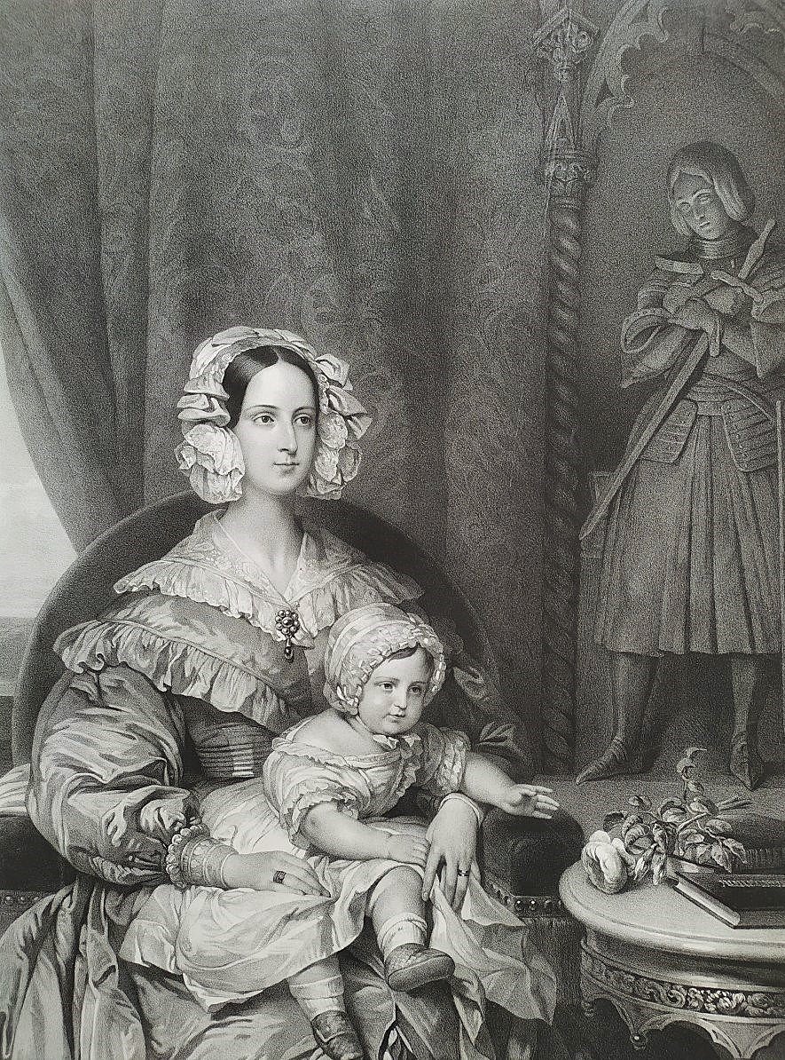 Marie d'Orleans Lithograph By Henri Grévedon After Winterhalter Royal Family Old Print 19th C-photo-4