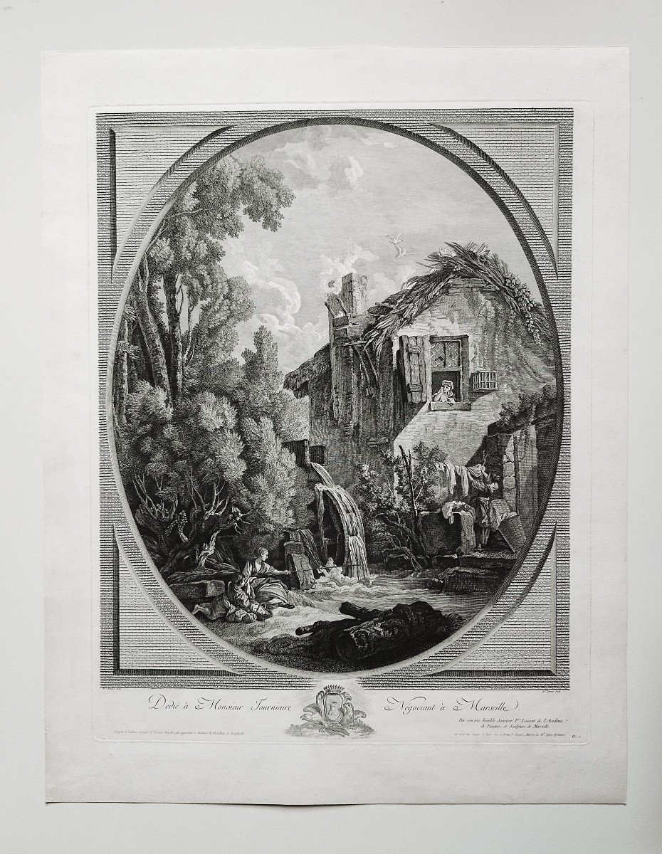 Paire De Gravures Anciennes d'Après François Boucher 19ème-photo-2