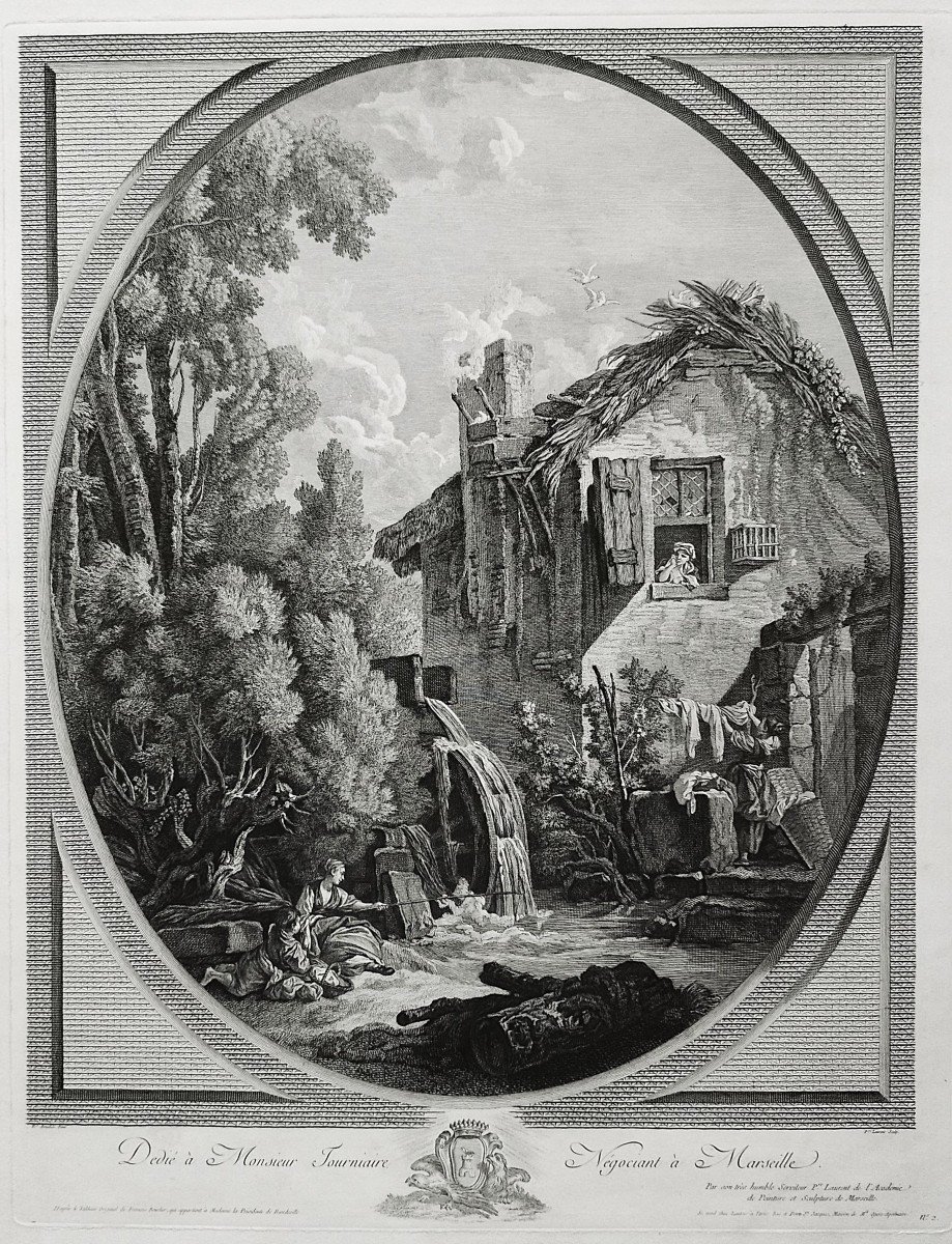 Paire De Gravures Anciennes d'Après François Boucher 19ème-photo-4