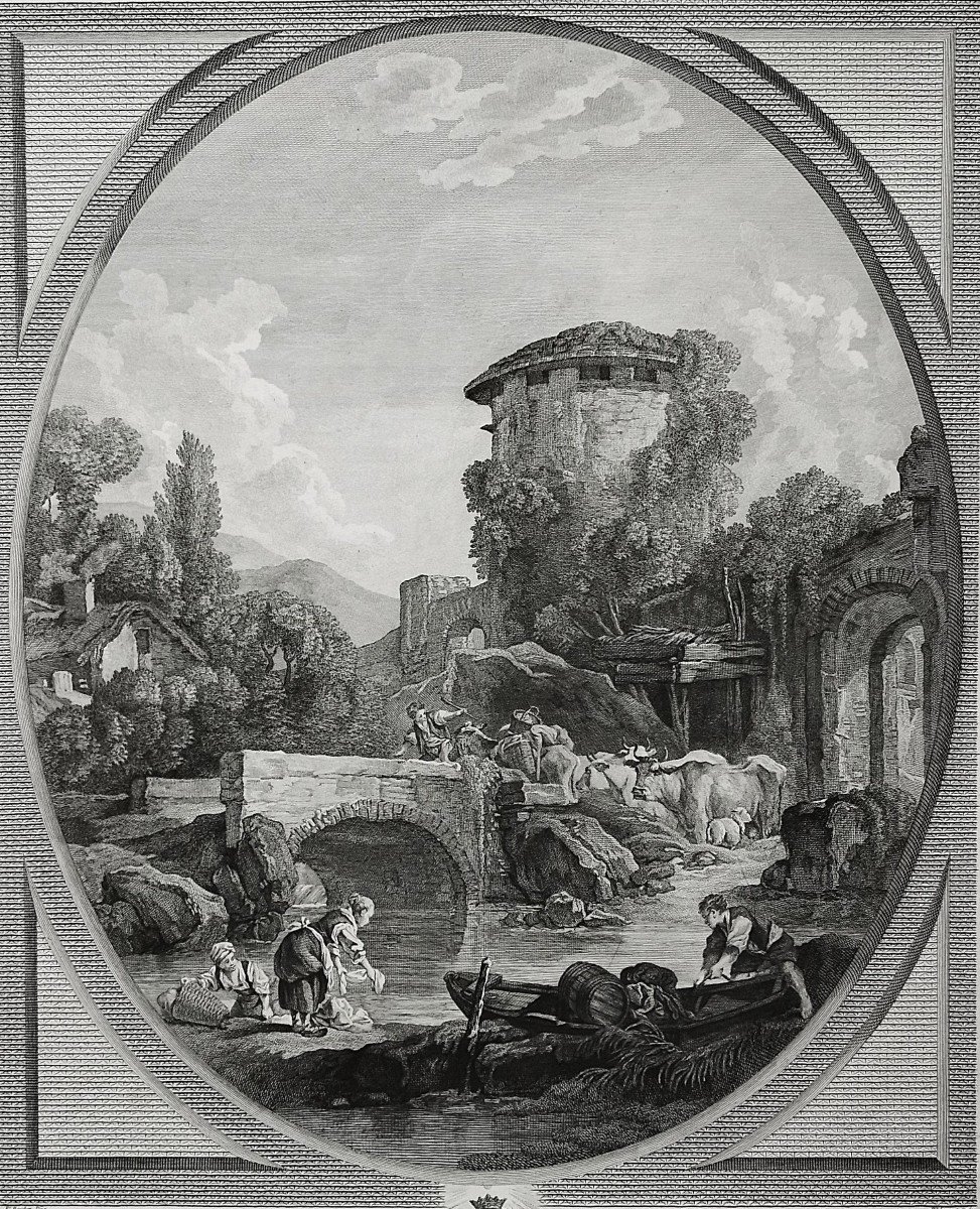 Paire De Gravures Anciennes d'Après François Boucher 19ème-photo-6