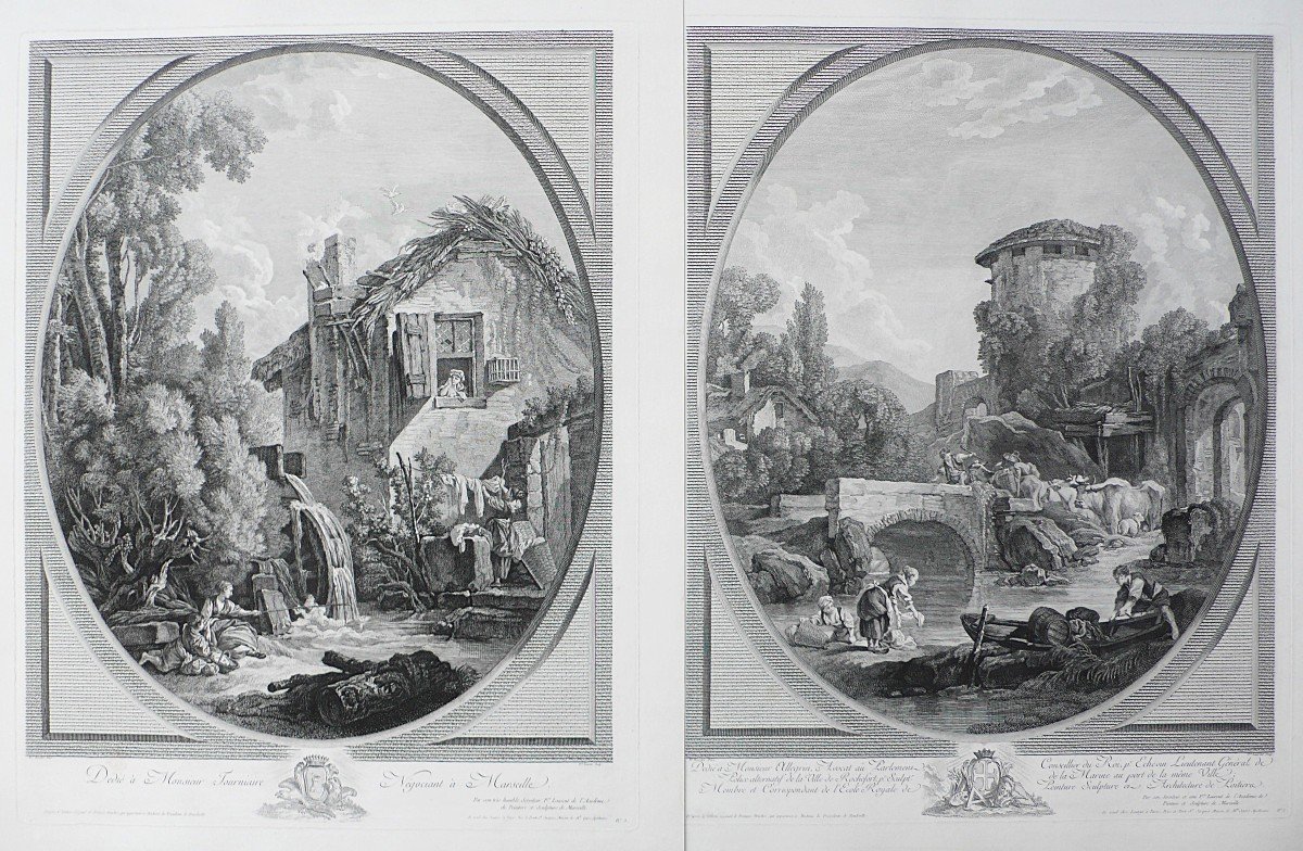 Paire De Gravures Anciennes d'Après François Boucher 19ème