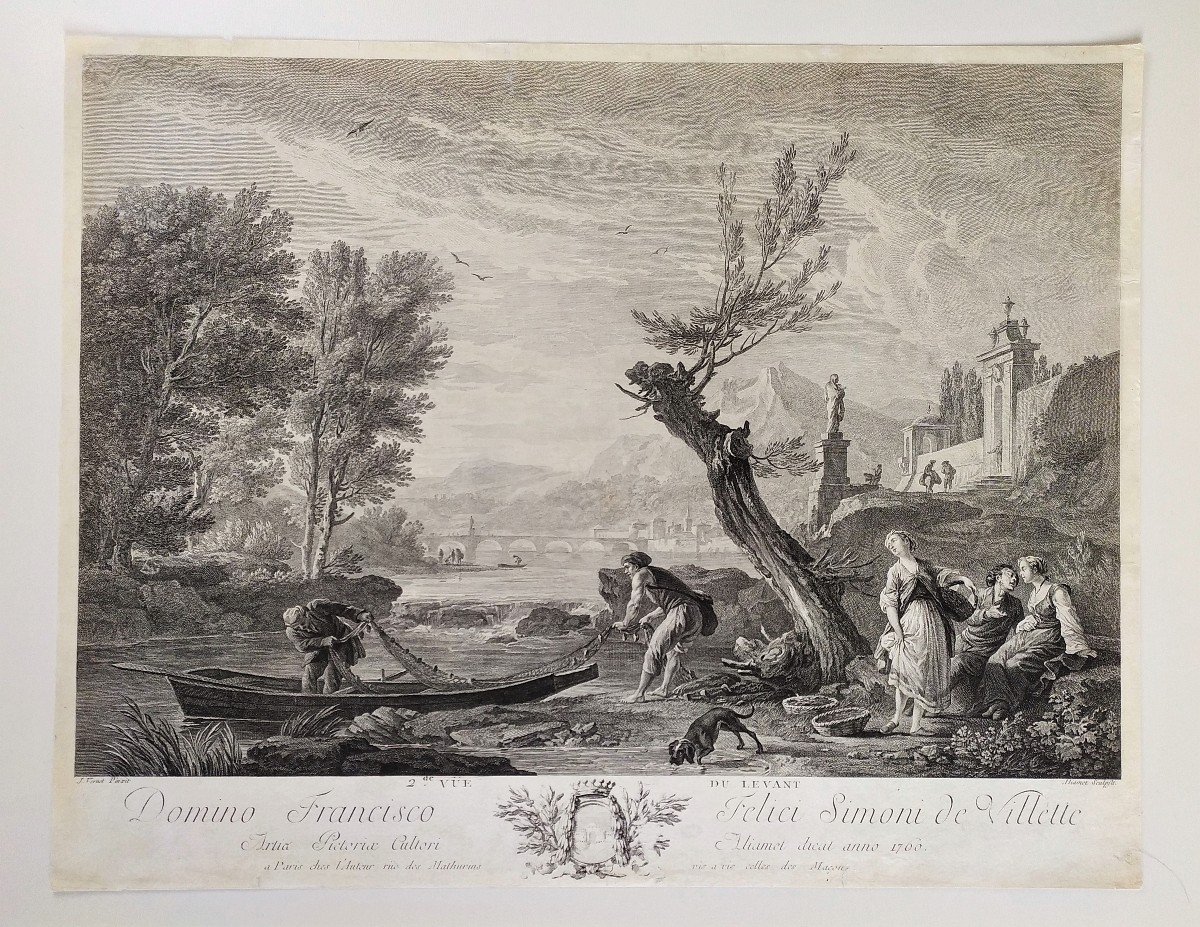  Engraving After Joseph Verne Seascape 18th C Etching Old Print-photo-2