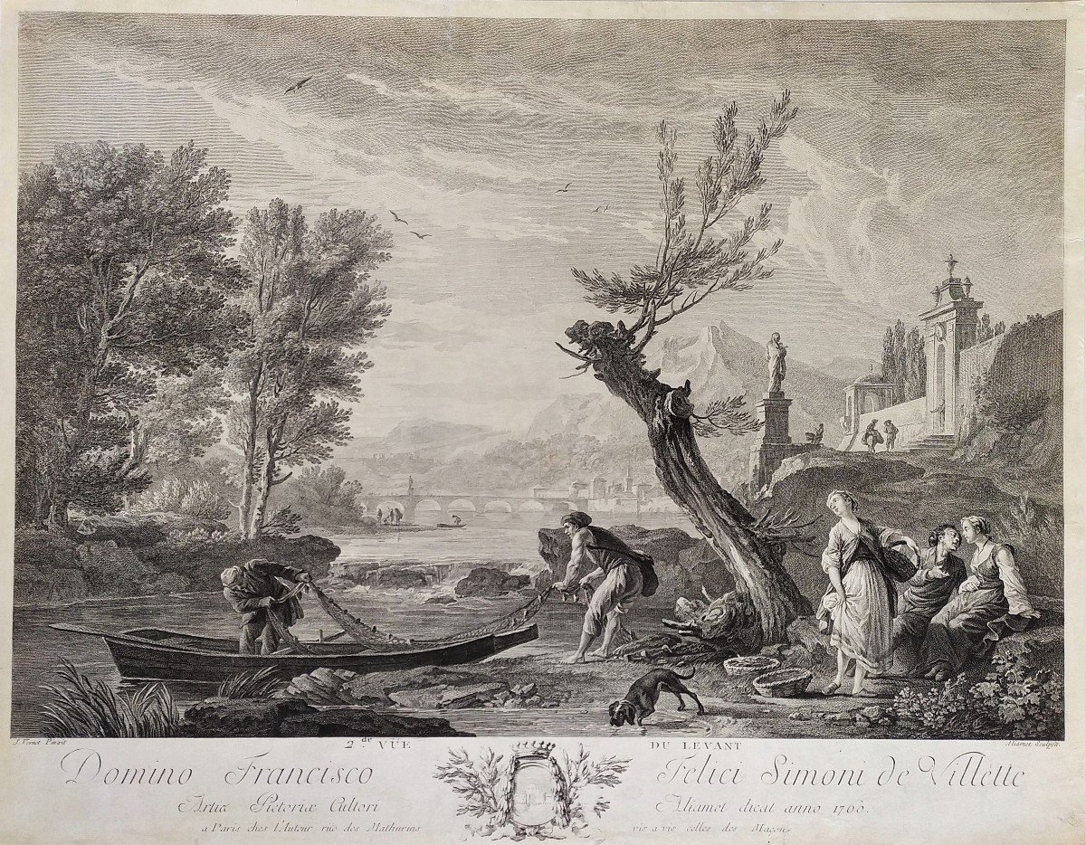  Engraving After Joseph Verne Seascape 18th C Etching Old Print-photo-3