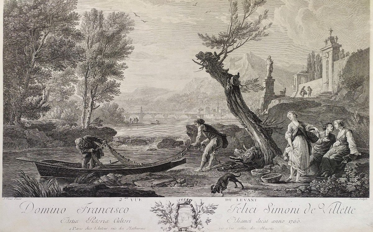  Engraving After Joseph Verne Seascape 18th C Etching Old Print-photo-4